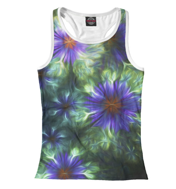 Женская майка-борцовка с изображением Василёк цвета Белый