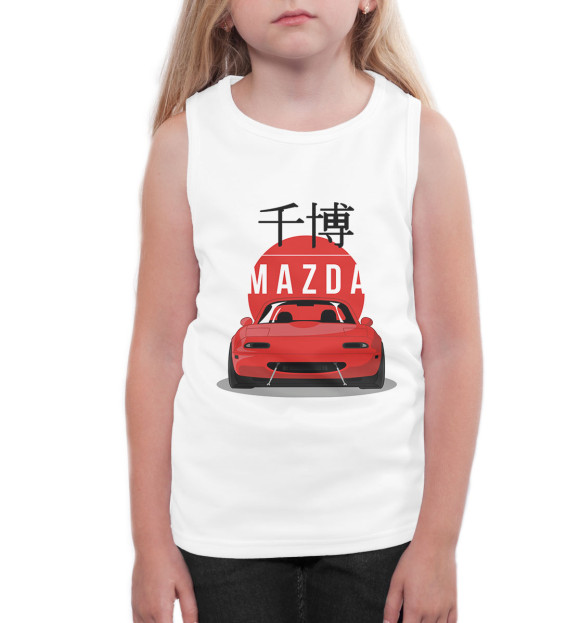 Майка для девочки с изображением Mazda цвета Белый