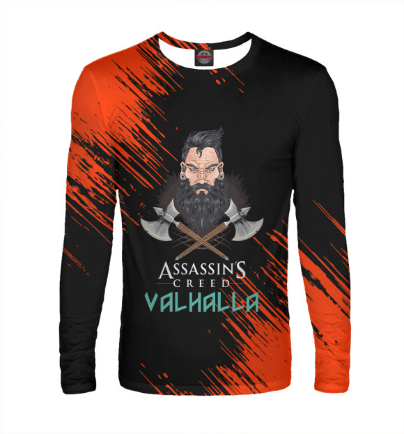 Мужской лонгслив с изображением Assassins Creed Valhalla цвета Белый