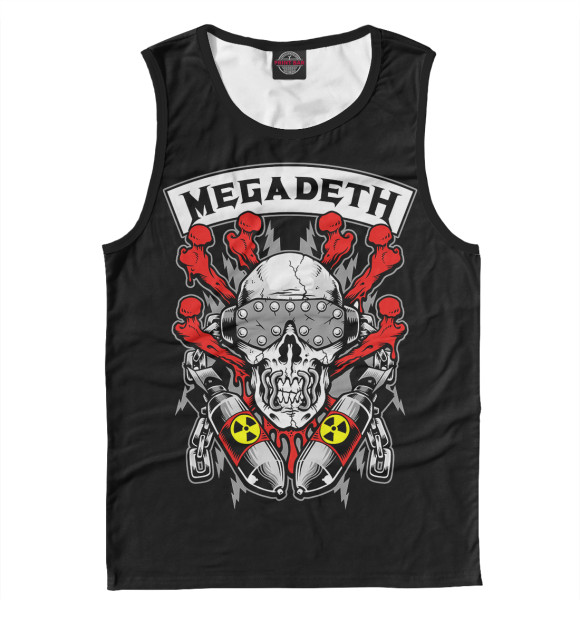 Майка для мальчика с притом Megadeth цвета Белый Майка для мальчика с изображением Megadeth цвета Белый