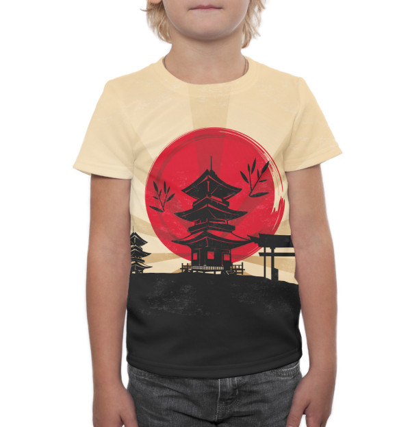 Футболка для мальчиков с изображением Япония цвета Белый