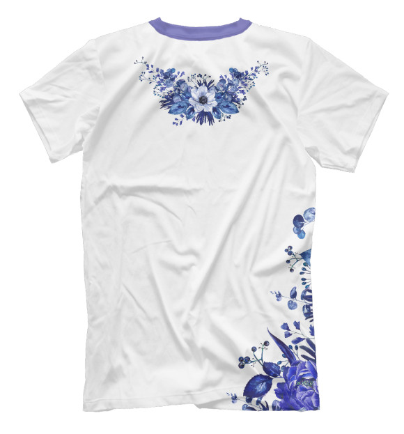 Мужская футболка с изображением Blue Flowers цвета Белый