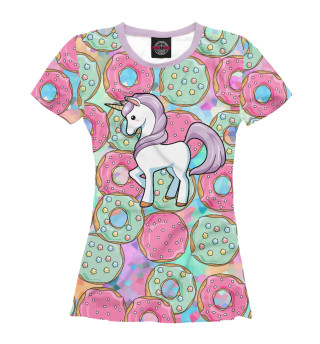 Женская футболка Donut unicorn