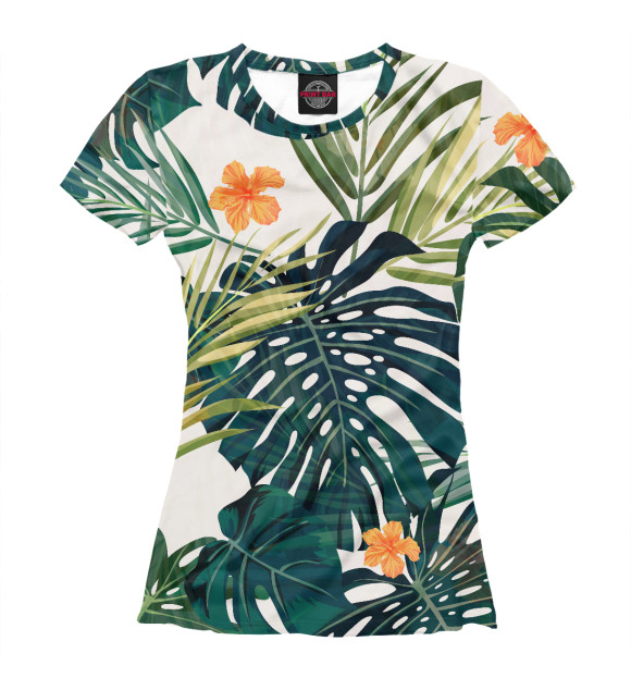 Женская футболка с изображением Тропический цвета Белый