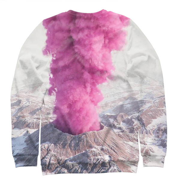 Женский свитшот с изображением Розовый вулкан цвета Белый