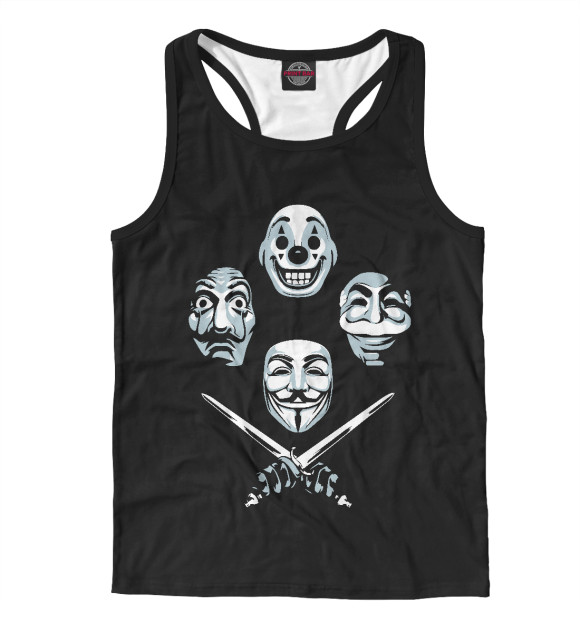 Мужская майка-борцовка с изображением Маски цвета Белый