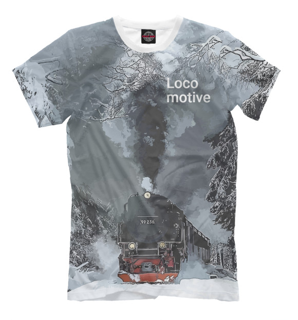 Мужская футболка с изображением Locomotive цвета Белый