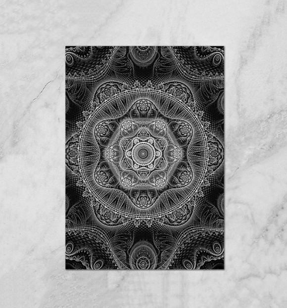 Плакат с изображением Mandala цвета Белый
