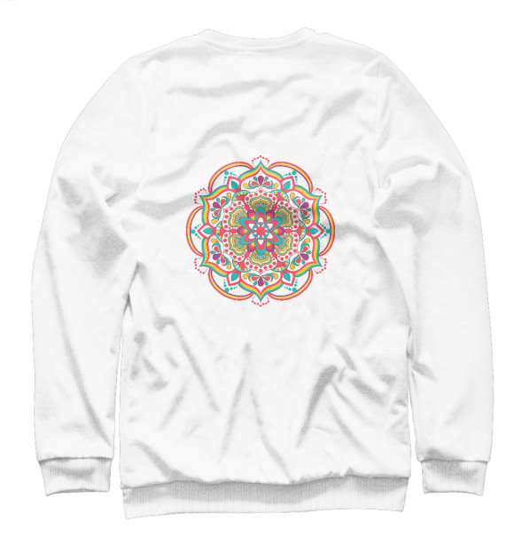 Свитшот для девочек с изображением Mandala Namaste цвета Белый