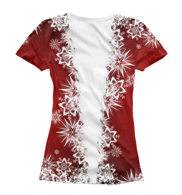 Женская футболка с изображением Cнежинки цвета Белый