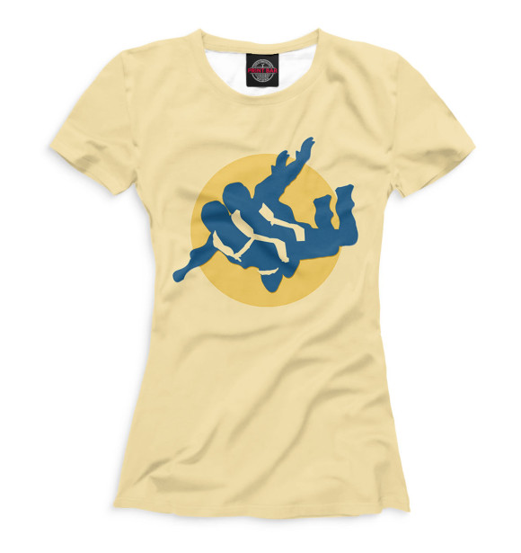 Футболка для девочек с изображением Парашютисты цвета Белый