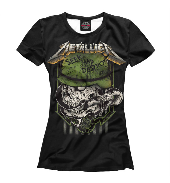 Женская футболка с изображением Metallica Seek and Destroy цвета Белый