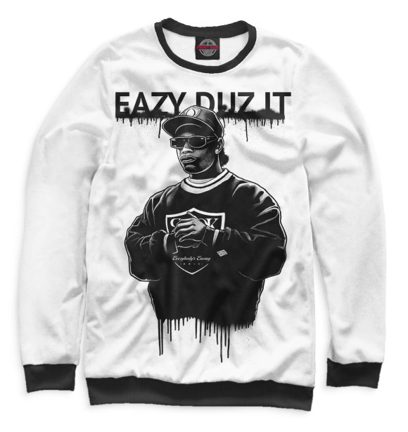 Мужской свитшот с изображением Eazy-E цвета Белый