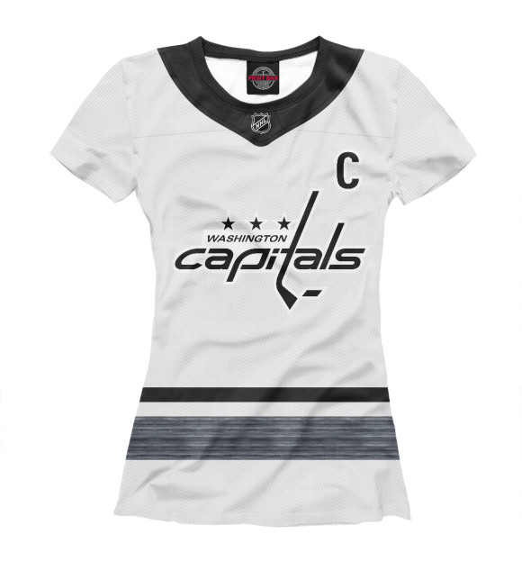 Футболка для девочек с изображением Овечкин Форма Capitals Бонусная 2019 цвета Белый