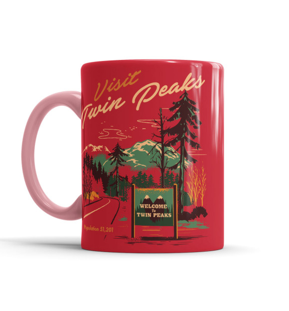 Кружка с изображением Visit Twin Peaks цвета розовый