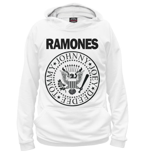 Мужское худи с изображением Ramones цвета Белый
