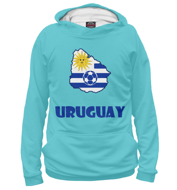Мужское худи с изображением Уругвай цвета Белый