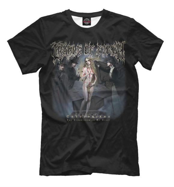 Мужская футболка с изображением Cradle of Filth: Cryptoriana – The Seductiveness Of Decay цвета Черный