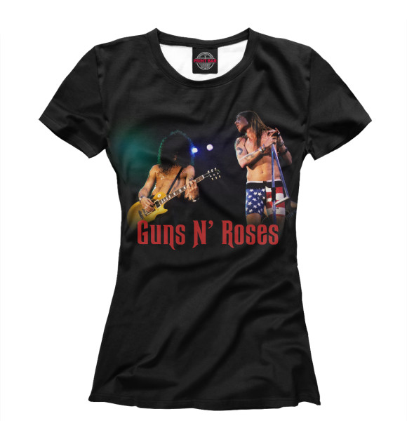 Футболка для девочек с изображением Guns N’ Roses цвета Белый