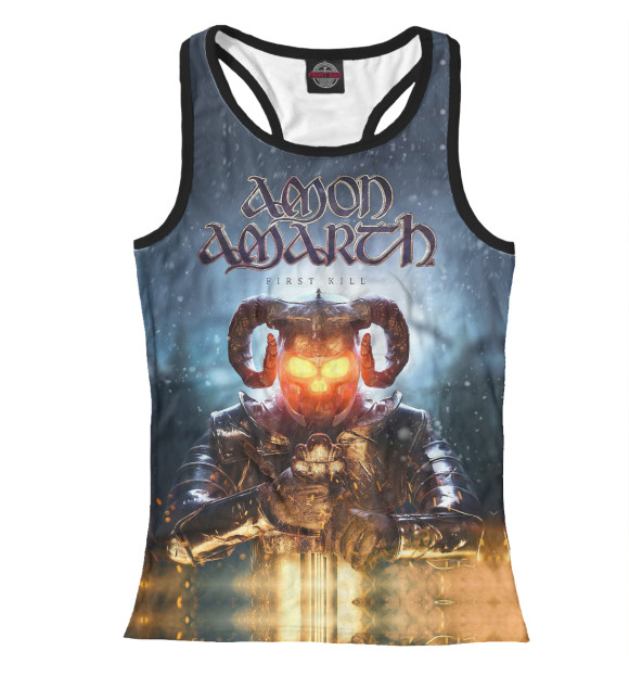 Женская майка-борцовка с притом Amon Amarth цвета Белый Женская майка-борцовка с изображением Amon Amarth цвета Белый