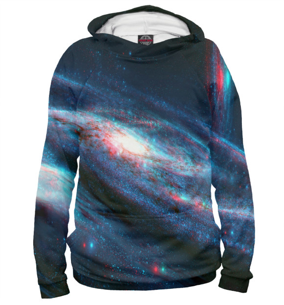 Мужское худи с изображением Галактика цвета Белый
