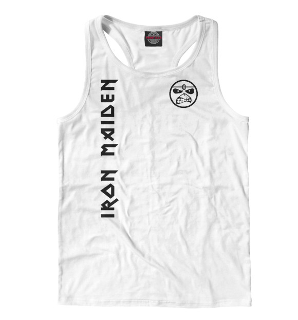 Мужская майка-борцовка с изображением Iron Maiden цвета Белый
