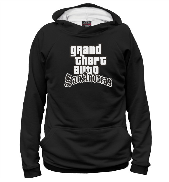 Мужское худи с изображением GTA San Andreas Logo цвета Белый