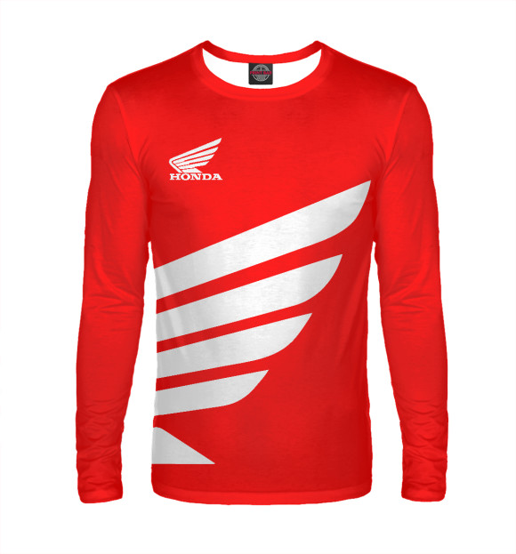 Мужской лонгслив с изображением Honda цвета Белый
