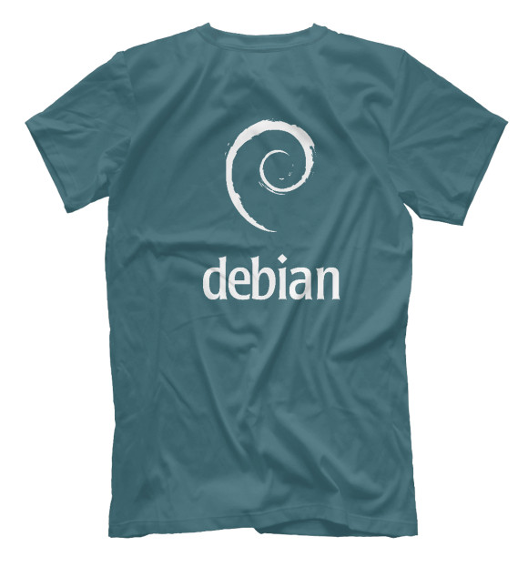 Футболка для мальчиков с изображением Debian Blue цвета Белый