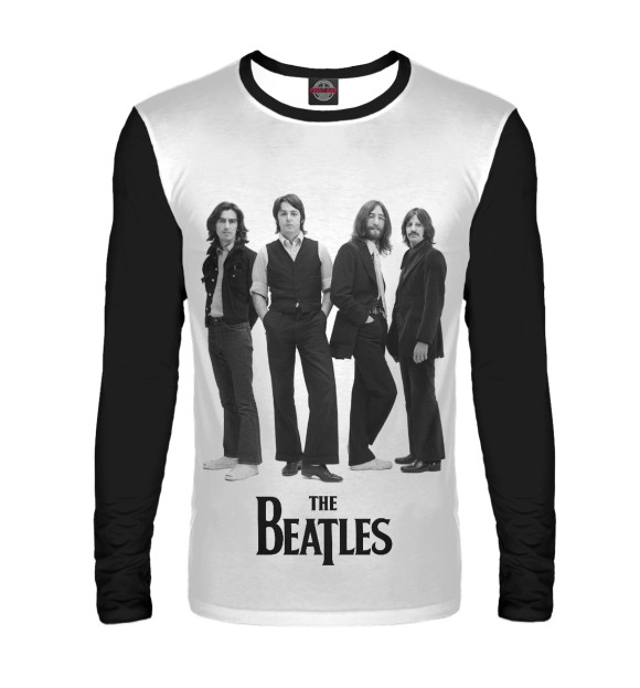 Мужской лонгслив с изображением The Beatles цвета Белый