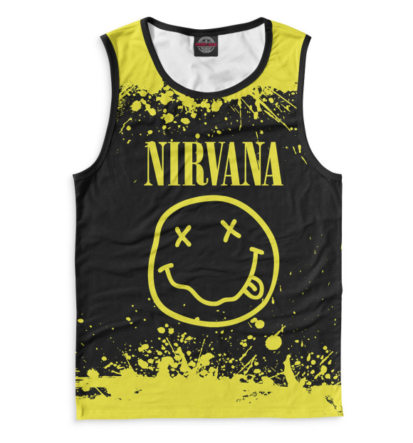 Мужская майка с притом Nirvana цвета Белый Мужская майка с изображением Nirvana цвета Белый