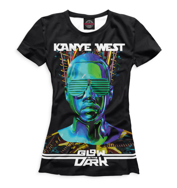 Женская футболка с изображением Kanye West цвета Белый