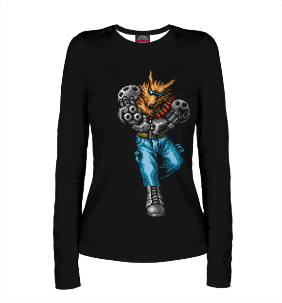 Женский лонгслив с изображением Contra Hard Corps: Fang цвета Белый