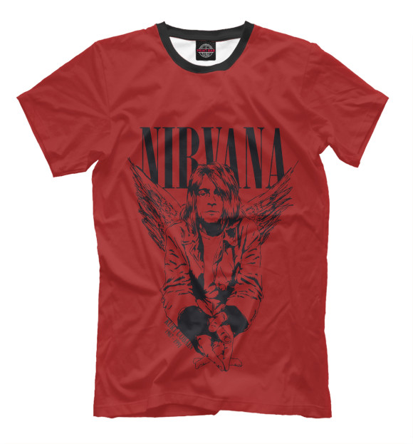 Футболка для мальчиков с изображением Nirvana цвета Темно-бордовый