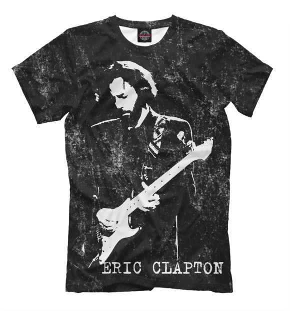 Мужская футболка с изображением Eric Clapton цвета Черный