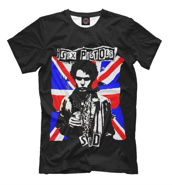 Мужская футболка с изображением Sex Pistols цвета Черный