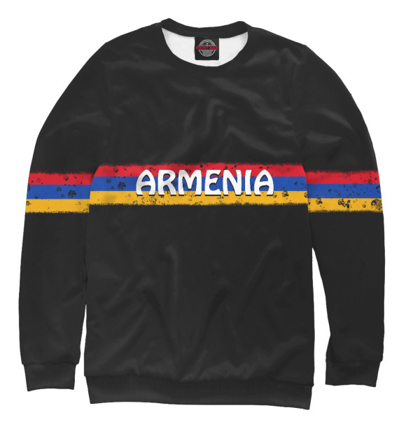 Мужской свитшот с изображением Флаг Армении цвета Белый