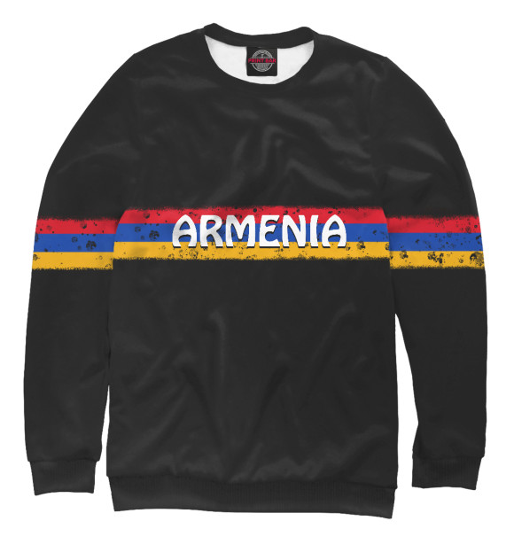 Женский свитшот с изображением Флаг Армении цвета Белый