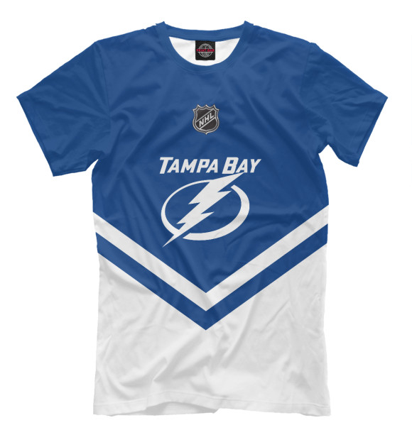 Мужская футболка с изображением Tampa Bay Lightning цвета Молочно-белый