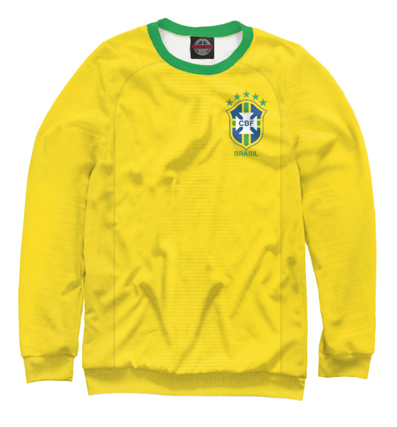 Мужской свитшот с изображением Форма Сборной Бразилии 2018 цвета Белый