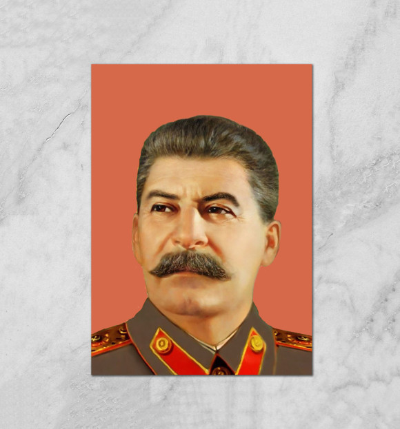 Плакат с изображением Сталин цвета Белый