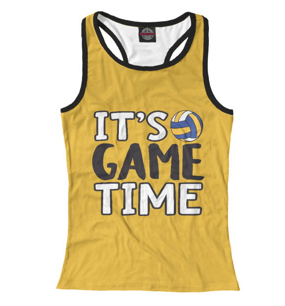 Женская майка-борцовка с изображением Game Time цвета Белый