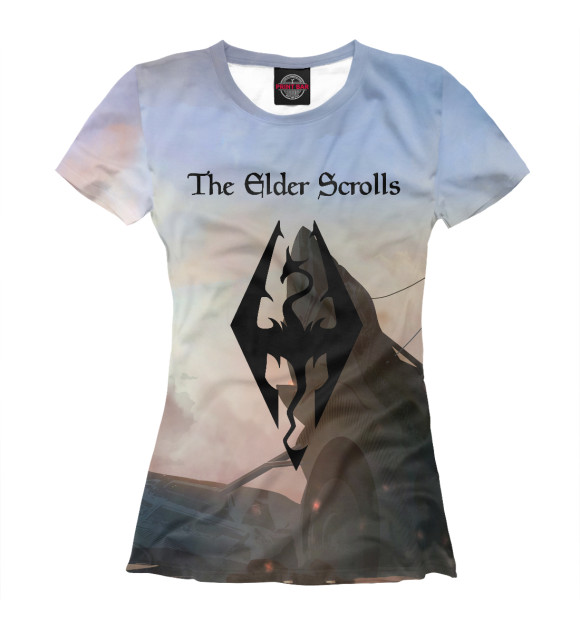 Женская футболка с изображением The Elder Scrolls цвета Белый