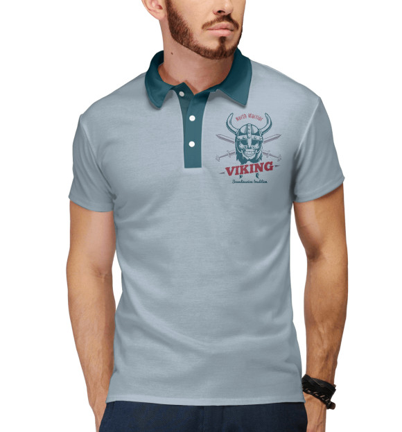 Мужское поло с изображением Скандинавские Традиции цвета Белый