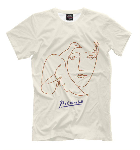 Футболка для мальчиков с изображением Пикассо цвета Молочно-белый