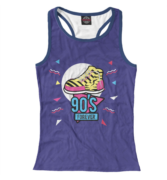 Женская майка-борцовка с изображением 90е навсегда цвета Белый