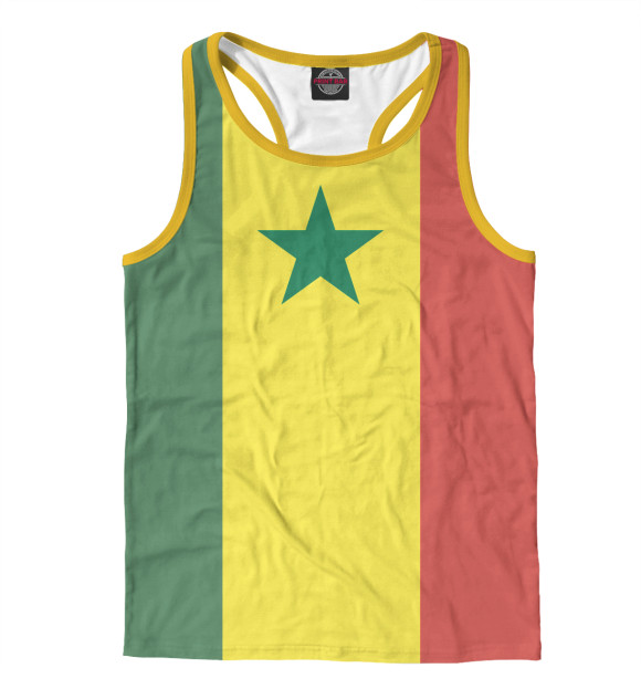 Мужская майка-борцовка с изображением Сборная Сенегала цвета Белый