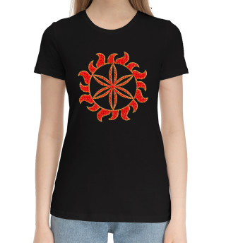 Хлопковая футболка для девочек Символ Колесо Перуна
