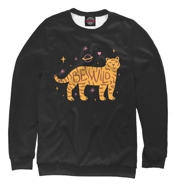Женский свитшот с изображением Be Wild цвета Белый