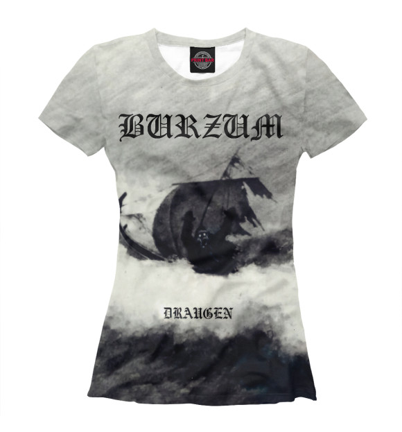 Женская футболка с изображением Draugen - Burzum цвета Белый
